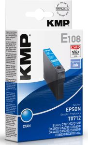 Tintenpatrone ersetzt Epson T0712, C13T07124011, KMP E108 Druckerpatrone blau