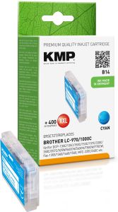 Tintenpatrone ersetzt Brother LC-970 C, KMP B14 XXL Druckerpatrone blau